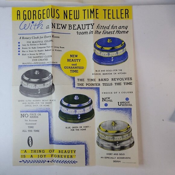 1937 Garden City Novelty The Time Band Rotary Clock 5 colors raffle game 29cents - Picture 5 of 11